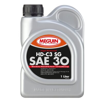 Meguin Motorenoel HD-C3 SG (single-grade) SAE 30 / 1 Liter Kanister